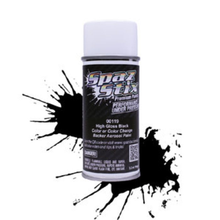 Spaz Stix SZX00119 - High Gloss Black/Backer, Aerosol Paint, 3.5oz Can