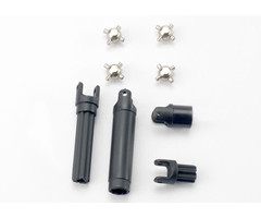 Traxxas 7056 - Half shafts, center front (1), center rear (1) (internal splined half shafts (2)/external splined half shaft) (2))/ metal u-joints (4)