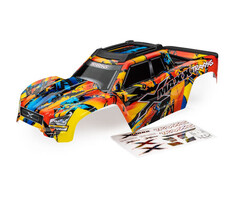 Traxxas 7811X - Body, X-Maxx®, Solar Flare (painted, decals applied) (assembled with front & rear body mounts, roof skid plate, rear body support, and tailgate protector) -