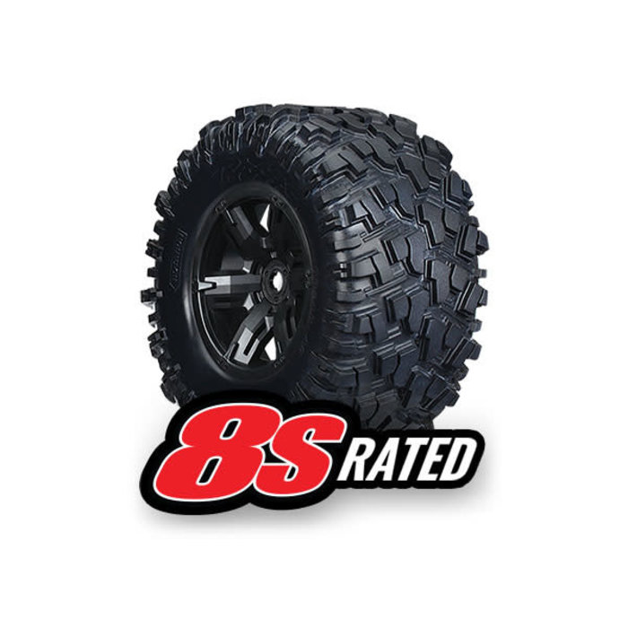 Traxxas 7772X - Tires & wheels, assembled, glued (X-Maxx® black wheels, Maxx® AT tires, foam inserts) (left & right) (2)