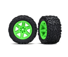 Traxxas 6773G - Tires & wheels, assembled, glued (2.8') (RXT green wheels, Talon EXT tires, foam inserts) (4WD electric front/rear, 2WD electric front only) (2) (TSM rated)