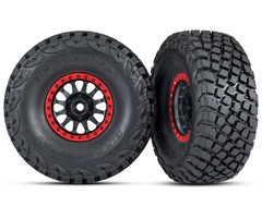 Traxxas 8474 - Tires and wheels, assembled, glued (Method Racing wheels, black with red beadlock, BFGoodrich® Baja KR3 tires) (2)