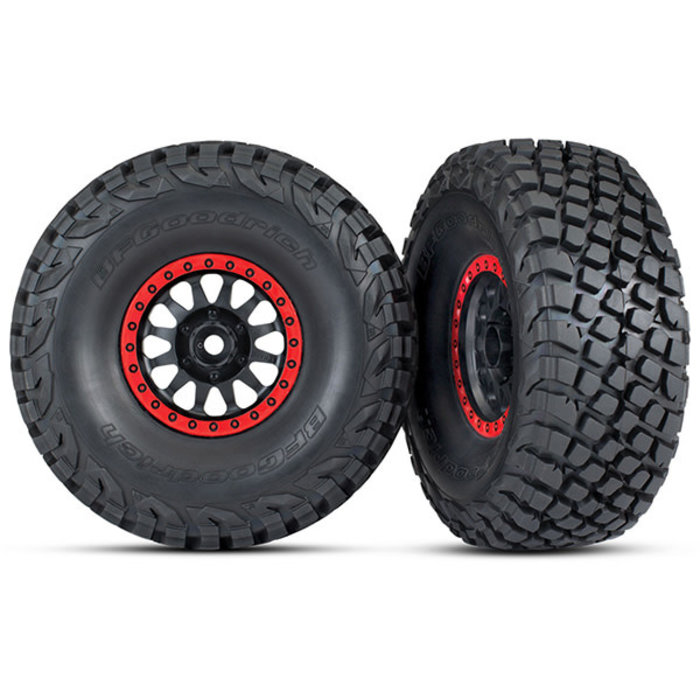 Traxxas 8474 - Tires and wheels, assembled, glued (Method Racing wheels, black with red beadlock, BFGoodrich® Baja KR3 tires) (2)