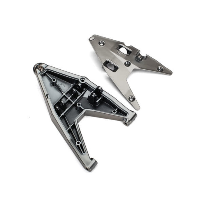 Traxxas 8533X - Suspension arm, lower left/ arm insert (satin black chrome-plated) (assembled with hollow ball)
