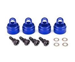 Traxxas 3767A - Shock caps, aluminum (blue-anodized) (4) (fits all Ultra Shocks)
