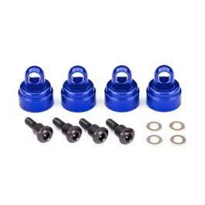 Traxxas 3767A - Shock caps, aluminum (blue-anodized) (4) (fits all Ultra Shocks)