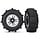 5891 - Tires & wheels, assembled, glued (SCT Split-Spoke black, satin chrome beadlock style wheels, paddle tires, foam inserts) (2) (4WD f/r, 2WD rear) (TSM® rated)