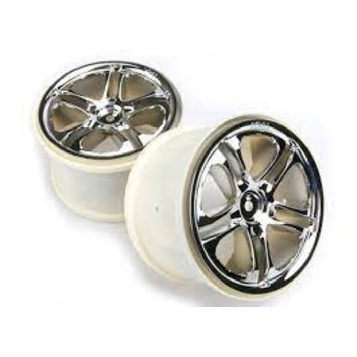 Traxxas 5172X - Wheels, SS (split spoke) 3.8' (chrome) (2) (fits Revo®/Maxx® series)