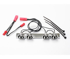 Traxxas 5684 - LED Lightbar, (chrome, fits Summit roll cage)/ light harness (4 clear lights)/ harness adapter