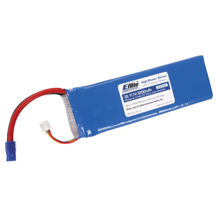 E-flite EFLB32003S - 3200mAh 3S 11.1V 20C LiPo, 13AWG EC3