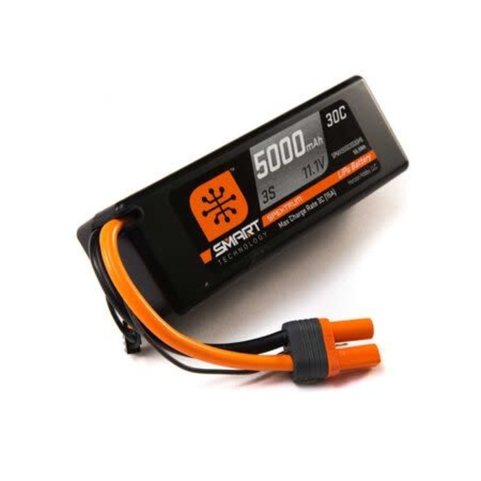 SPEKTRUM SPMX50003S30H5 - 5000mAh 3S 11.1V Smart LiPo 30C Hardcase; IC5