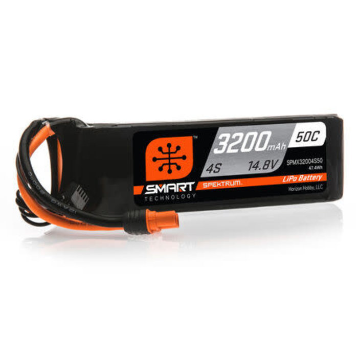 SPEKTRUM SPMX32004S50 - 3200mAh 4S 14.8V 50C Smart LiPo Battery; IC3