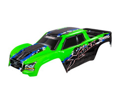 Traxxas 7811G - Body, X-Maxx®, Green (painted, decals applied) (assembled with front & rear body mounts, rear body support, and tailgate protector)