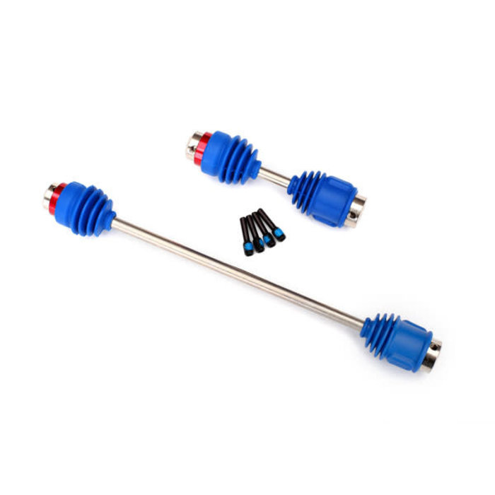 Traxxas 8655R - Steel Center CV Driveshafts (2) with Screws (assembled with inner and outer dust boots, for E-Revo)