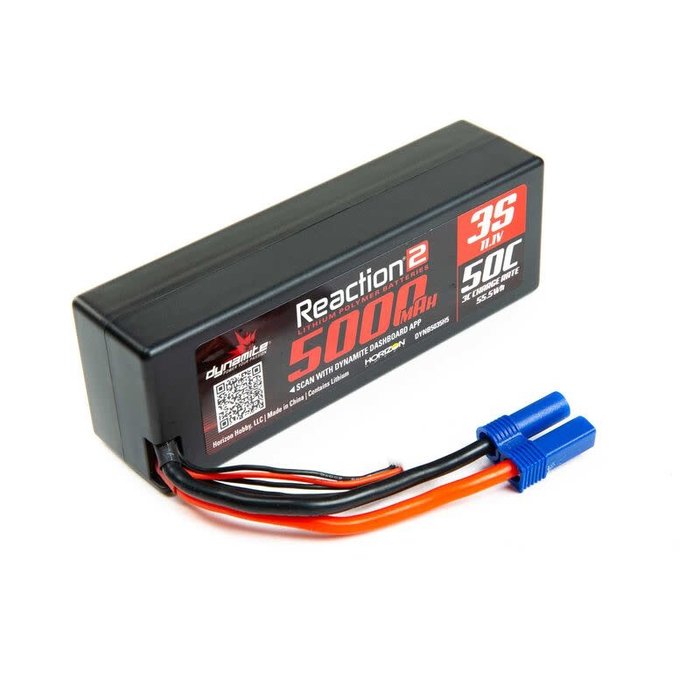 DYNAMITE Dynamite Reaction 2 11.1V 5000 mah 3s 50C Lipo hrdcs ec5 Dynb5035h5