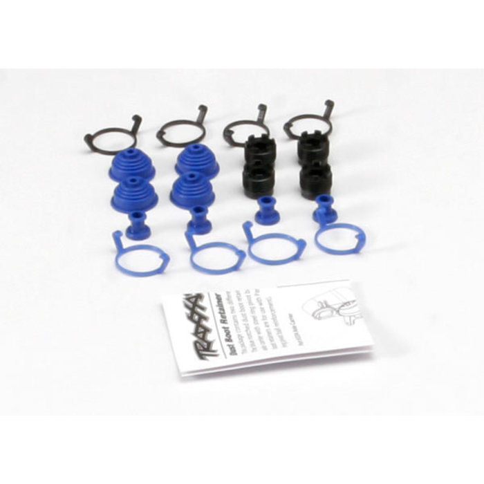 Traxxas 5378X - Pivot ball caps (4)/ dust boots, rubber (4)/ dust plugs, rubber (4)/ dust boot retainers, black (4), blue (4) (2 pkgs. req. to complete truck)