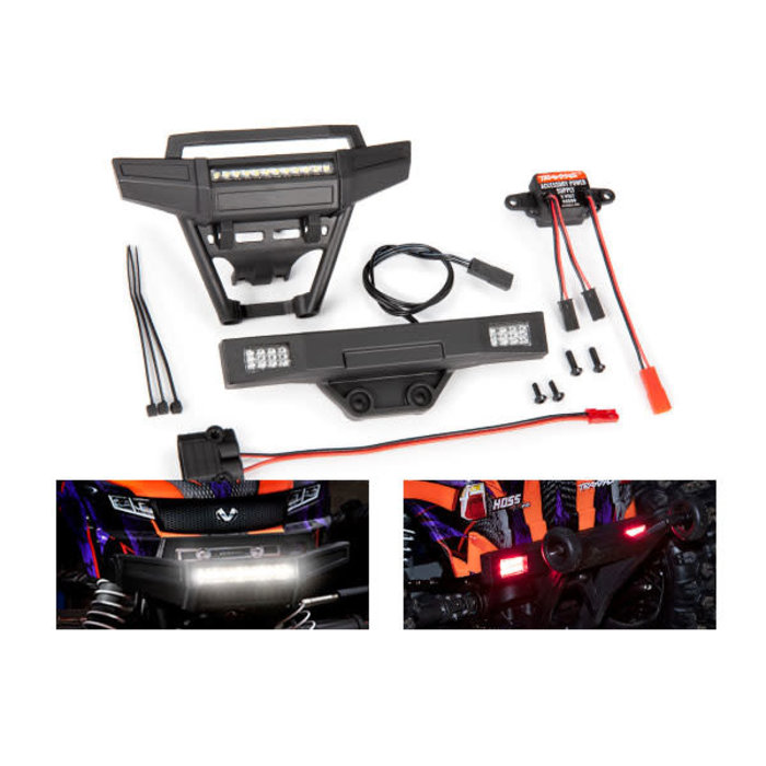 Traxxas 9095 - LED light set, complete, Hoss 4x4 VXL (includes front and rear bumpers with LED lights, 3-volt accessory power supply, and power tap connector (with cable) (fits #9011 body)