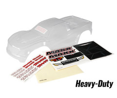 Traxxas 8914 - Body, Maxx®, Heavy Duty (clear, 1.5mm, requires painting)/ window masks/ decal sheet
