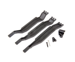 Traxxas 6726X - Battery hold-down (3)/ battery clip/ hold-down post/ screw pin/ pivot post screw (fits #6723R chassis with 162mm long battery compartment)