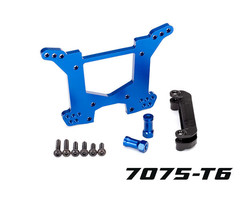 Traxxas 6738X - Shock tower, rear, 7075-T6 aluminum (blue-anodized) (1)/ body mount bracket (1)