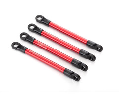 Traxxas 7118X - Push rods, aluminum (red-anodized) (4) (assembled with rod ends)