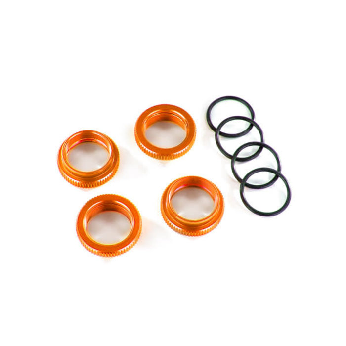 Traxxas 8968A - Spring retainer (adjuster), orange-anodized aluminum, GT-Maxx® shocks (4) (assembled with o-ring)