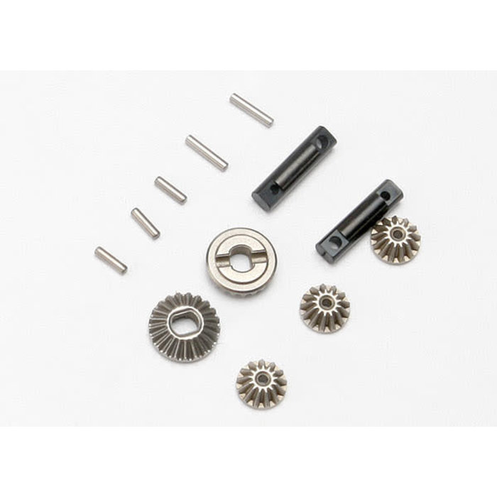 Traxxas 7082 - Gear set, differential (output gears (2)/ spider gears (3))/ differential output shafts (2)/ 1.5x6mm pin (3)/ 1.5x8mm pin (2)