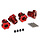 8654R - 17 mm Red Aluminum Splined Wheel Hubs (4)