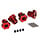 8654R - Wheel hubs, splined, 17mm (red-anodized) (4)/ 4x5 GS (4), 3x14mm pin (4)