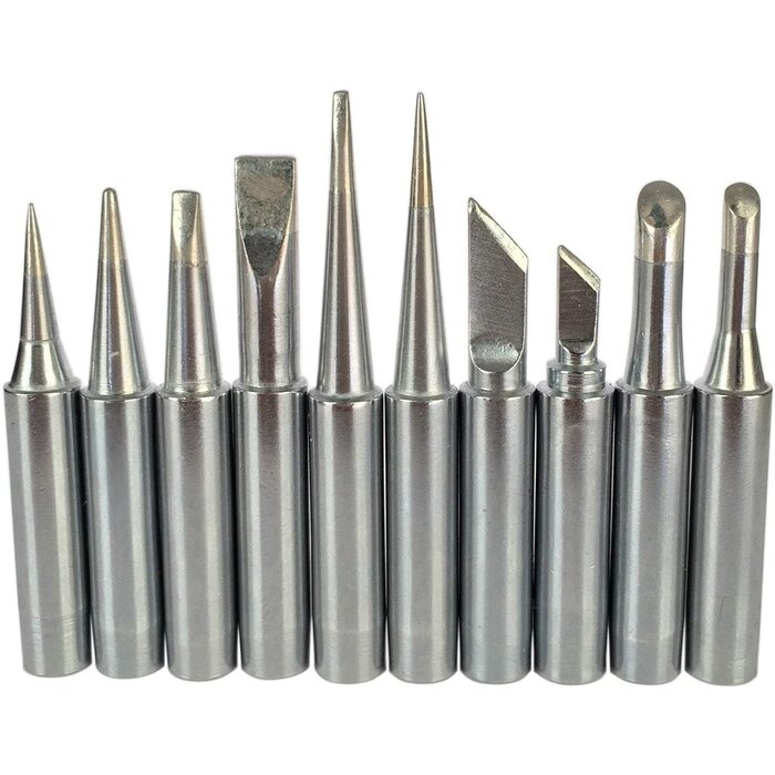 10PCS-LEADFREETIP - ShineNow - 900M Soldering Iron Tips for HAKKO 936,937,907 Atten, Quick, Aoyue, Yihua,Vastar,Sywon,Tabiger,SOAIY and X-Tronic Soldering Station (10 pcs Different)