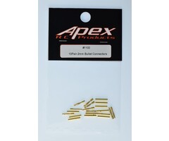 1100-10P - Apex - RC Products 2.0mm Male / Female Gold Plated Bullet Connectors Plugs - 10 Pair #1100