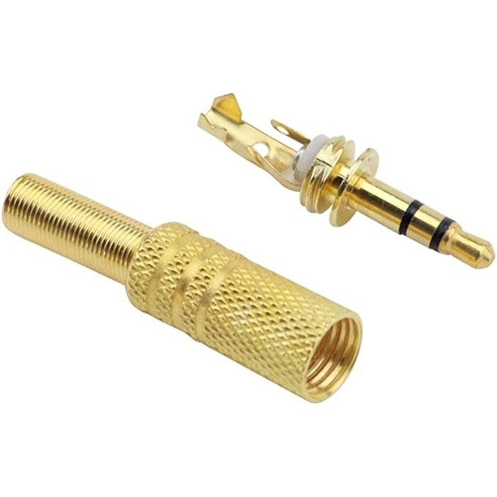 1/8-STEREO - Antrader - 3.5mm 1/8 Stereo Male Plug Audio Cable Connector w/Spring Coax Cable Audio Solder Adapter