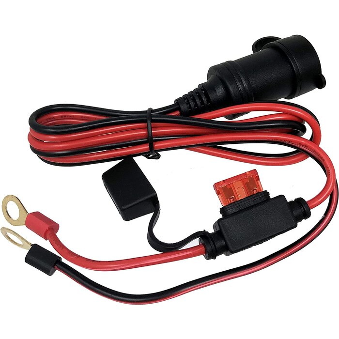 12V-EYELET-3FT - SPARKING 3FT Car Female Cigarette Lighter Plug Socket to Eyelet Terminals 12V Extension Cable with 10A Fuse (3FT)