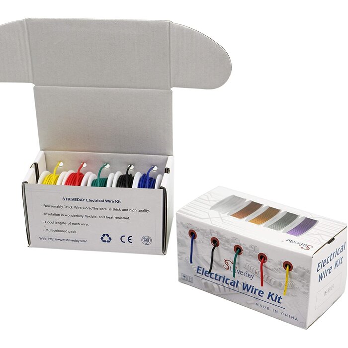 18GAUGEBOX - TUOFENG 18 AWG Electrical Wire, 18 Gauge, 6 Colors, 16.4ft/5m Each