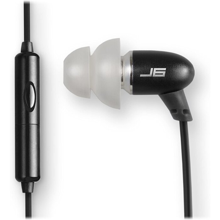 J6MS-BLK-FOIL - JLab J6MS JBuds Stereo to Mono In-Ear Single Earbud | Style Headset with Enterprise Class Microphone | 3.5mm Headphone Jack | Black