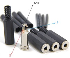 AN-UK-459 - Ancable Replacement Stereo Female Jack 3 Pole TRS 1/8" 3.5mm Solder Type DIY Audio Cable Connector with Shrinkle Tube for Repair Headphone Earphone Headset