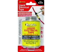 LIQUID-TAPE - STAR BRITE - Liquid Electrical Tape - 4 FL Oz Can With Applicator Brush Cap - Protective, Airtight, Waterproof, Flexible, Dielectric Coating - Indoor & Outdoor Use
