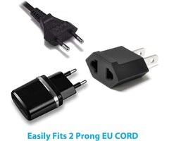 TYPE-C2TYPE-A - Ceptics Type-A - European to US Plug Adapter Socket by Ceptics, Europe Asia China Korea to USA 2 Pin Adaptor Type C to Type A Power Wall Adapter, Japan, Canada, Round to Flat Pin