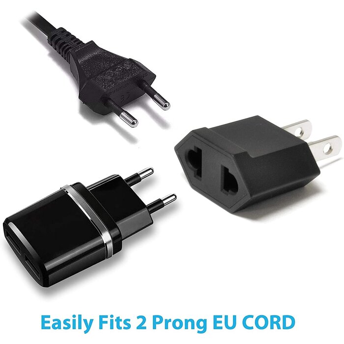 TYPE-C2TYPE-A - Ceptics Type-A - European to US Plug Adapter Socket by Ceptics, Europe Asia China Korea to USA 2 Pin Adaptor Type C to Type A Power Wall Adapter, Japan, Canada, Round to Flat Pin