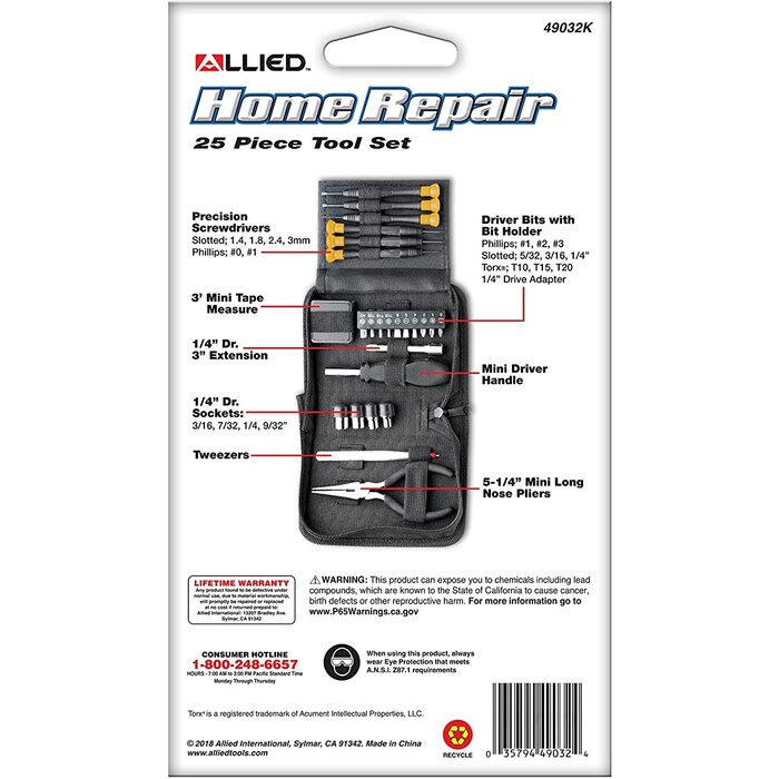 ALLIED - 49032K - Allied Tools 49032 25-Piece Tri-Fold Mini Tool Set