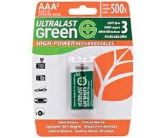 DOTULGHP2AAA - Green High-Power Rechargeables AAA NiMH Batteries, 2 pk