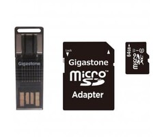 GIGS4IN164GBR - Gigastone Prime Series microSD™ Card 4-in-1 Kit (64GB)