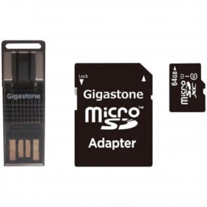 GIGS4IN164GBR - Gigastone Prime Series microSD™ Card 4-in-1 Kit (64GB)