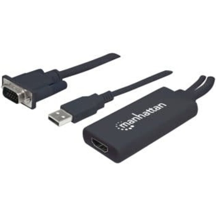 ICI152426 - Manhattan VGA and USB to HDMI® Converter, Easily converts analog VGA video & USB audio to a digital HDMI signal