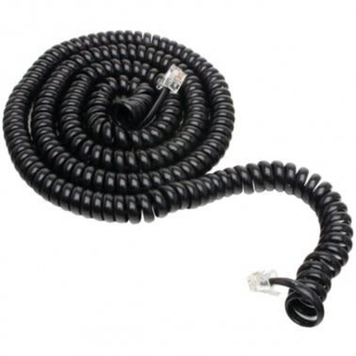 Bistras ‎B-625BLACK - Bistras 25' Feet Black Coiled Telephone Phone Handset Cable Cord by Bistras