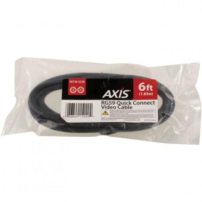 PET10-5220 - RG59 Quick-Connect Video Cable (6ft)