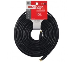 RCA RG6 Coaxial Cable (100ft; Black)