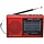 SSC1080BTRED - Supersonic® 9-Band (AM/FM/SW 1-7) Rechargeable Radio with Bluetooth® and USB/microSD™ Card Input, SC-1080BT (Red)