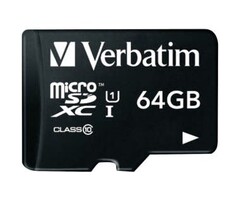 Verbatim VTM44084 - Verbatim® 64-GB Class 10, UHS-1 V10 U1 Premium microSDXC™ Memory Card with Adapter, Up to 90 Mbps