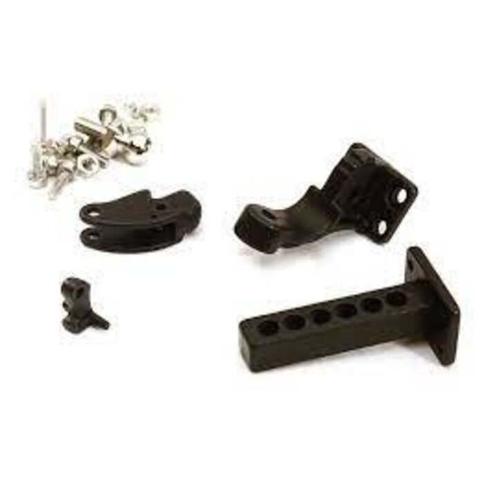 INTEGY C28780BLACK - Rear Bumper Receiving Hitch w/Ball Mount and Pintle Kook Combo for Traxxas TRX-4